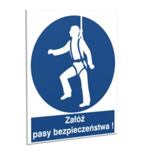 ZNAK 20 X 30 ZAŁÓŻ PASY BEZPIECZEŃSTWA! 410 J