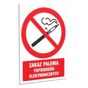 ZNAK 20 X 30 PŁYTA ZAKAZ PALENIA E-PAPIEROSÓW 209 J-17