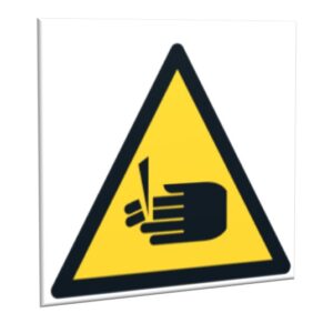 ZNAK 10 X 10 UWAGA! GROZI OBCIĘCIEM PALCÓW 336 XC