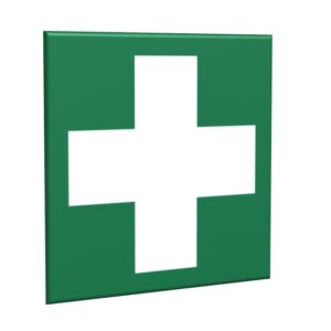 ZNAK 20 X 20 PIERWSZA POMOC MEDYCZNA E03 E