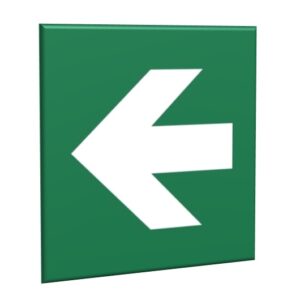 ZNAK 15 X 15 KIERUNEK DROGI EWAKUACYJNEJ E00 C-02