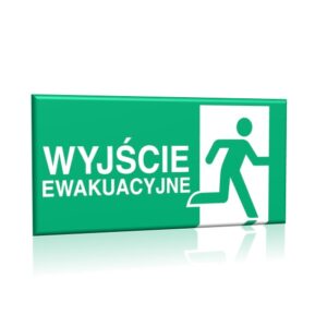 ZNAK 15 X 30 PŁYTA WYJŚCIE EWAKUACYJNE PRAWOSTRONNE E02 D-WE