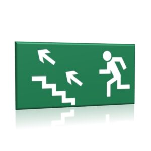 ZNAK 15 X 30 KIERUNEK DROGI EWAKUACYJNEJ 107 D