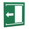 ZNAK 15 X 15 KIERUNEK RUCHU DRZWI PRZESUWNYCH LEWYCH E34 C