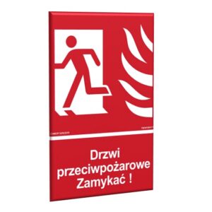 ZNAK 15 X 20 DRZWI PRZECIWPOŻAROWE ZAMYKAĆ! (LEWE ) 217 M-01